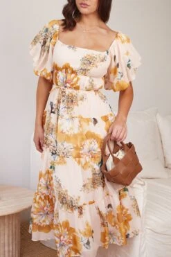 Jenbelle Dress - Yellow Floral 11 Jenbelle Dress - Yellow Floral -Reverse Sale Store Jenbelle Dress Yellow Floral Dresses womens dresses womens clothing 3