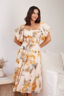 Jenbelle Dress - Yellow Floral 12 Jenbelle Dress - Yellow Floral -Reverse Sale Store Jenbelle Dress Yellow Floral Dresses womens dresses womens clothing 4