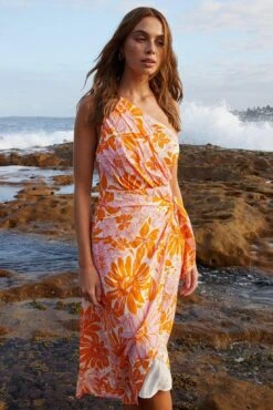 Jesika Dress - Orange Floral 11 Jesika Dress - Orange Floral -Reverse Sale Store Jesika Dress Orange Floral Dresses womens dresses womens clothing 4