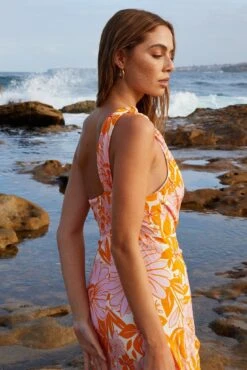 Jesika Dress - Orange Floral 13 Jesika Dress - Orange Floral -Reverse Sale Store Jesika Dress Orange Floral Dresses womens dresses womens clothing 6