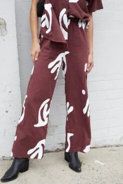 Reverse Josephene Pants - Brown Print