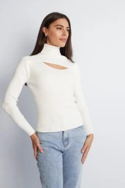 Keiran Knit Top - White -Reverse Sale Store Keiran Knit Top White Knitwear womens clothing 3