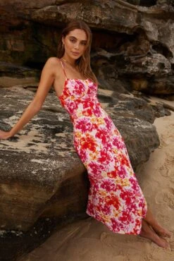 Reverse Sale Store -Reverse Sale Store Lanora Dress Pink Floral Dresses womens dresses womens clothing 2