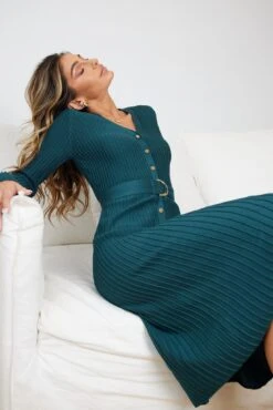 Larana Knit Dress - Teal -Reverse Sale Store Larana Knit Dress Teal Dresses womens dresses womens clothing 7