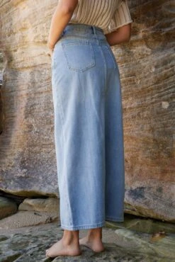 Larice Skirt - Blue Denim -Reverse Sale Store Larice Skirt Blue Denim Skirts womens clothing 5