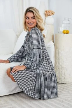 Ludmilla Dress - Black Print -Reverse Sale Store Ludmilla Dress Black Print Dresses womens dresses womens clothing 5