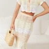 Milanna Crochet Skirt - Lemon Print -Reverse Sale Store Milanna Crochet Skirt Lemon Print Skirts womens clothing