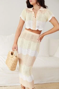 Milanna Crochet Skirt - Lemon Print