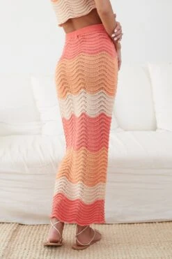 Milanna Crochet Skirt - Tangerine Print 14 Milanna Crochet Skirt - Tangerine Print -Reverse Sale Store MilannaCrochetSkirt TangerinePrintSN0090D S5818