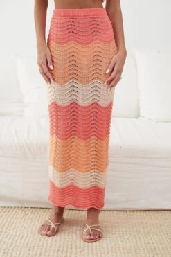 Milanna Crochet Skirt - Tangerine Print 13 Milanna Crochet Skirt - Tangerine Print -Reverse Sale Store MilannaCrochetSkirt TangerinePrintSN0090D S5859