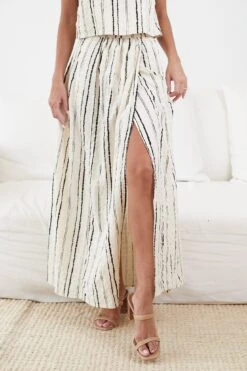 Oliane Skirt - Beige Stripe