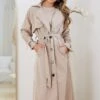 Persis Trench Coat - Mocha 2 Persis Trench Coat - Mocha -Reverse Sale Store Persis Trench Coat Mocha Coats womens clothing