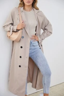 Persis Trench Coat - Mocha 12 Persis Trench Coat - Mocha -Reverse Sale Store Persis Trench Coat Mocha Coats womens clothing 4