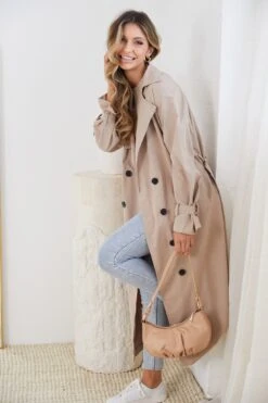 Persis Trench Coat - Mocha 14 Persis Trench Coat - Mocha -Reverse Sale Store Persis Trench Coat Mocha Coats womens clothing 6