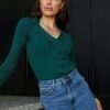 Reenia Knit Top - Emerald -Reverse Sale Store Reenia Knit Top Emerald Tops womens clothing