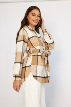 Reeva Shirt Jacket - Brown Check -Reverse Sale Store ReevaShirtJacket BrownCheckWJT210Ecom10.05.231194