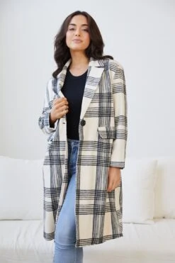 Romina Coat - Check Print 12 Romina Coat - Check Print -Reverse Sale Store Romina Coat Check Print Coats womens clothing 4