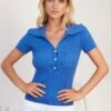 Salmi Knit Top - Blue -Reverse Sale Store Salmi Knit Top Blue Tops womens clothing