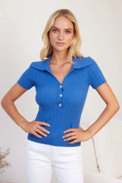 Salmi Knit Top - Blue