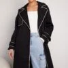 Sebasta Trench Coat - Black Multi -Reverse Sale Store SebastaTrenchCoat BlackMultiWJT2171225