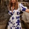 Sella Dress - White Print -Reverse Sale Store Sella Dress White Print Dresses womens dresses womens clothing