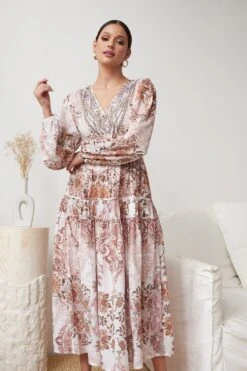 Sema Dress - Brown Print -Reverse Sale Store Sema Dress Brown Print Dresses womens dresses womens clothing 4