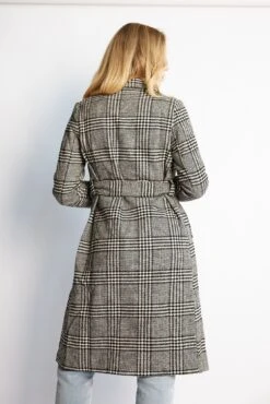 Shanice Coat - Grey Check -Reverse Sale Store Shanice Coat Grey Check Coats womens clothing 6