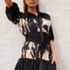 Tanaya Dress - Mocha Print -Reverse Sale Store Tanaya Dress Mocha Print Dresses womens dresses womens clothing