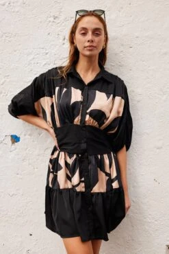 Tanaya Dress - Mocha Print -Reverse Sale Store Tanaya Dress Mocha Print Dresses womens dresses womens clothing 3