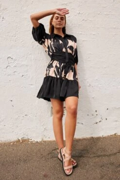 Tanaya Dress - Mocha Print -Reverse Sale Store Tanaya Dress Mocha Print Dresses womens dresses womens clothing 4