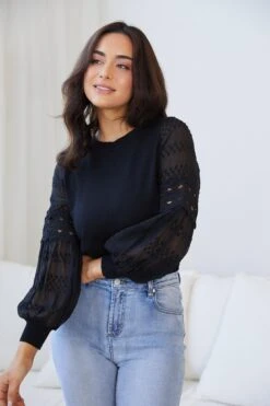 Tia Knit Top - Black