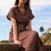 Veloma Dress - Brown Spot -Reverse Sale Store Veloma Dress Brown Spot Dresses womens dresses womens clothing