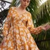 Vincenza Dress - Mustard Print 2 Vincenza Dress - Mustard Print -Reverse Sale Store Vincenza Dress Mustard Print Dresses womens dresses womens clothing