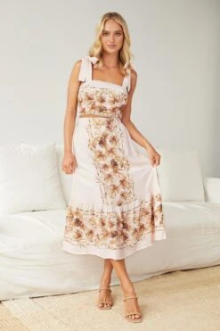 Yashica Skirt - Beige Print