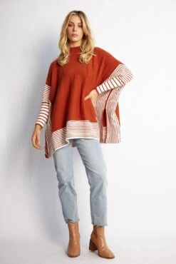 Yolana Knit - Rust Stripe -Reverse Sale Store YolanaKnit RustStripe6323 5Ecom10.05.231993