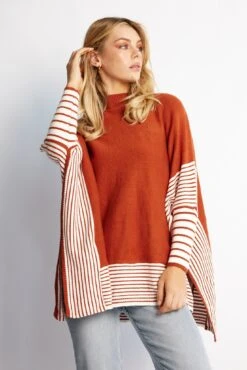 Yolana Knit - Rust Stripe -Reverse Sale Store YolanaKnit RustStripe6323 5Ecom10.05.231999