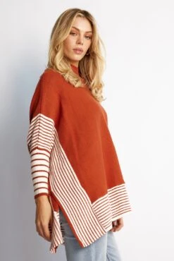 Yolana Knit - Rust Stripe -Reverse Sale Store YolanaKnit RustStripe6323 5Ecom10.05.232001