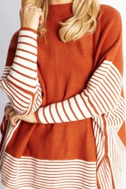 Yolana Knit - Rust Stripe -Reverse Sale Store YolanaKnit RustStripe6323 5Ecom10.05.232007