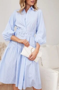 Zenada Dress - Blue Stripe -Reverse Sale Store Zenada Dress Blue Stripe Dresses womens dresses womens clothing 3