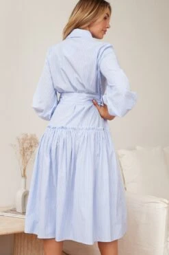 Zenada Dress - Blue Stripe -Reverse Sale Store Zenada Dress Blue Stripe Dresses womens dresses womens clothing 5