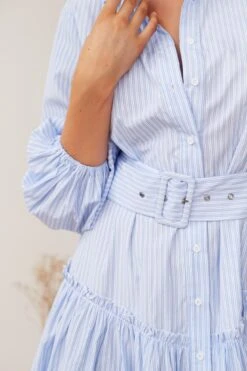 Zenada Dress - Blue Stripe -Reverse Sale Store Zenada Dress Blue Stripe Dresses womens dresses womens clothing 6