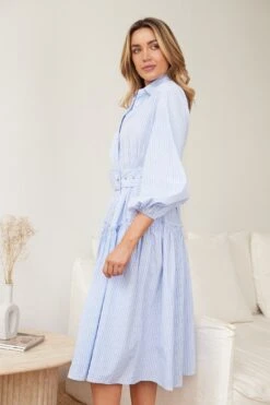 Zenada Dress - Blue Stripe -Reverse Sale Store Zenada Dress Blue Stripe Dresses womens dresses womens clothing 7