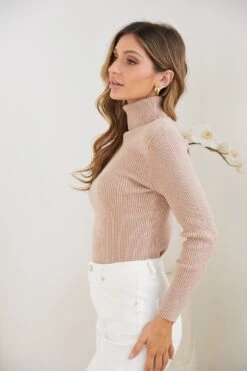 Zeruah Knit Top - Beige -Reverse Sale Store Zeruah Knit Top Beige Tops womens clothing 3