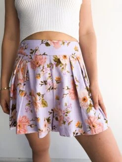 Chateau Shorts - Lilac Print -Reverse Sale Store chateau shorts lilac print shorts womens clothing 3