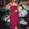 Fleur Strapless Dress - Burgundy -Reverse Sale Store fleur strapless dress burgundy dresses womens dresses womens clothing