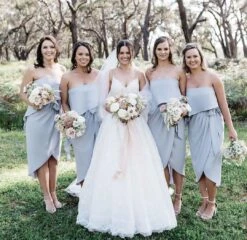 Fleur Strapless Dress - Silver -Reverse Sale Store fleur strapless dress silver dresses womens dresses womens clothing 16